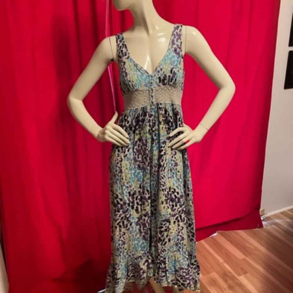 BCBGeneration Floral Cotton Maxi Dress Size Small